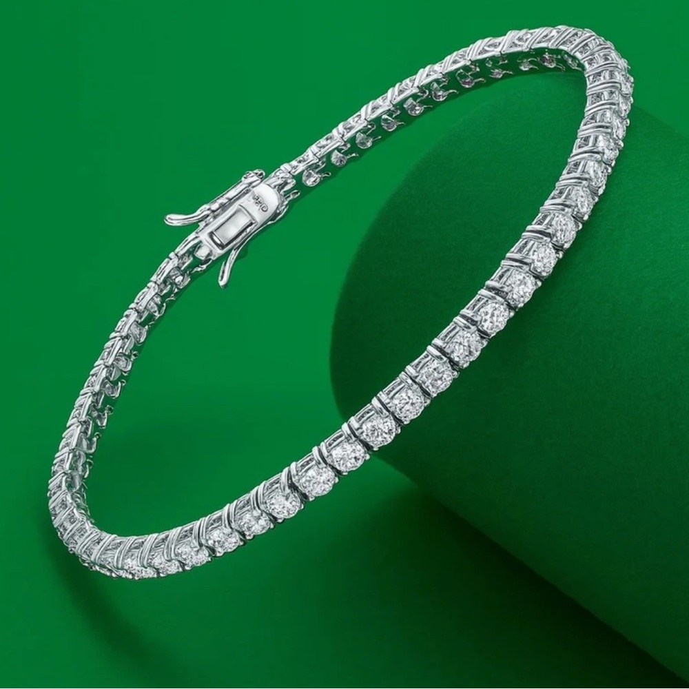 Stamped 925 Sterling Silver Tennis
Bracelet for Men and Women